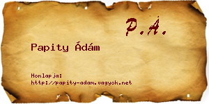 Papity Ádám névjegykártya